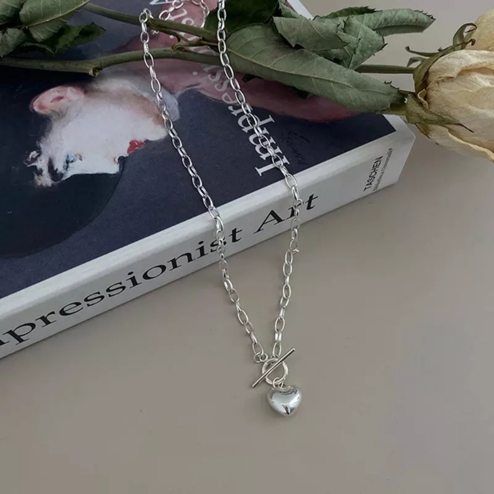 Elegant silver chain heart necklace s925 - Picture 8 of 12